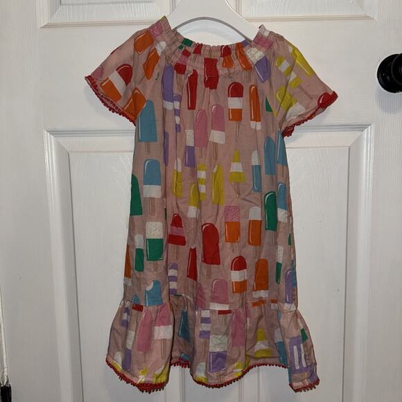 Mini Boden Girls Summer Popsicle Ice Cream Print Dress Size 6-7Y Short Sleeve - Picture 1 of 5